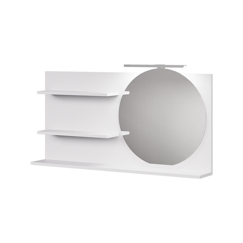 BADSPIEGELSCHRANK Avena Weiß 100 x 50 cm mit 3 offenen Fächern - Weiß, Holzwerkstoff (100/50/13.5cm) - Vicco