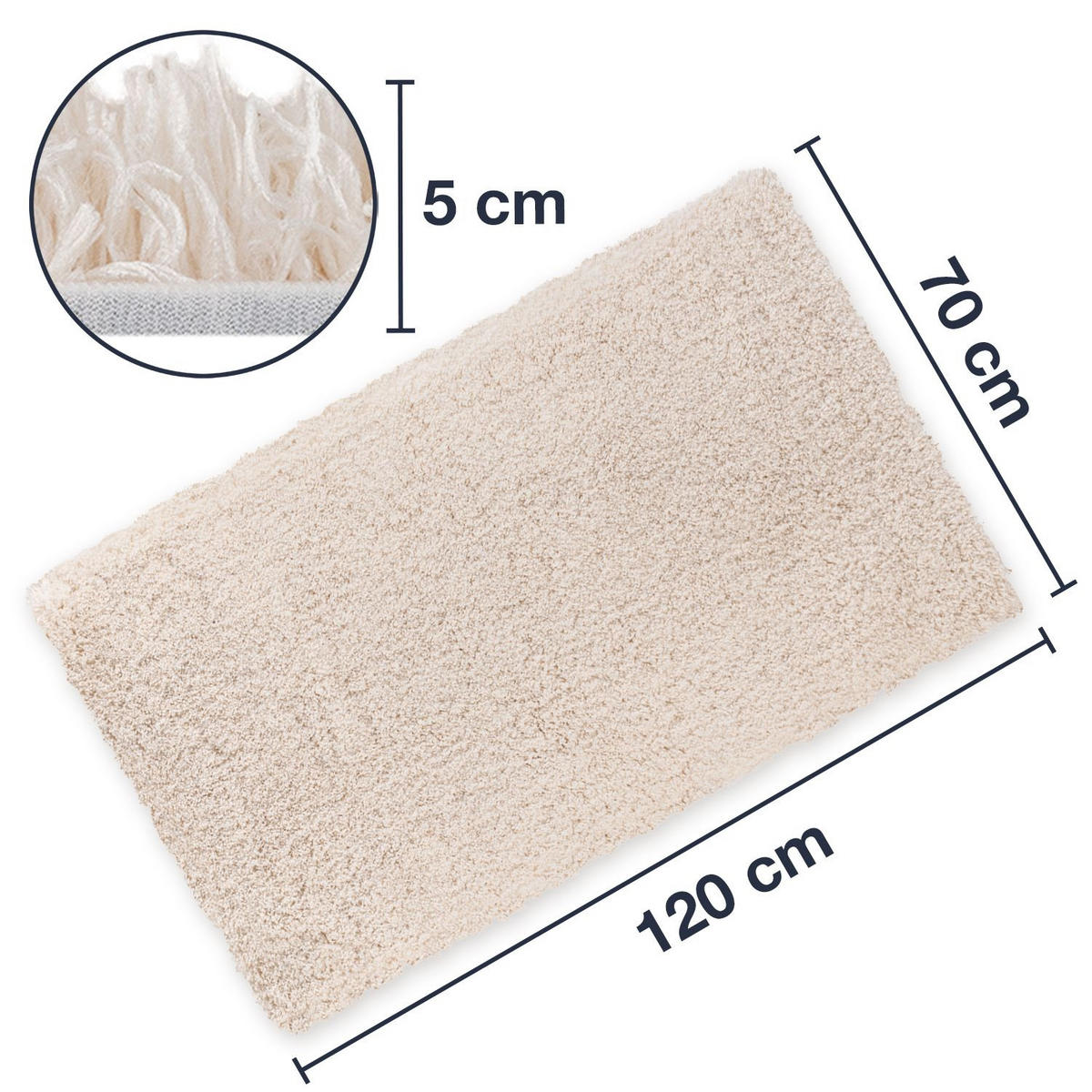 BADTEPPICH VIENNA - Creme, Textil (70/120cm) - WohnDirect