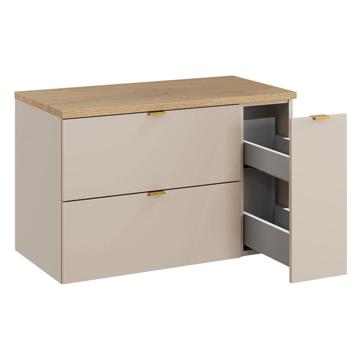 WASCHTISCHUNTERSCHRANK 80.6cm Azel Kaschmir - Beige, Holzwerkstoff (80.6/52/46cm) - Petits-meubles