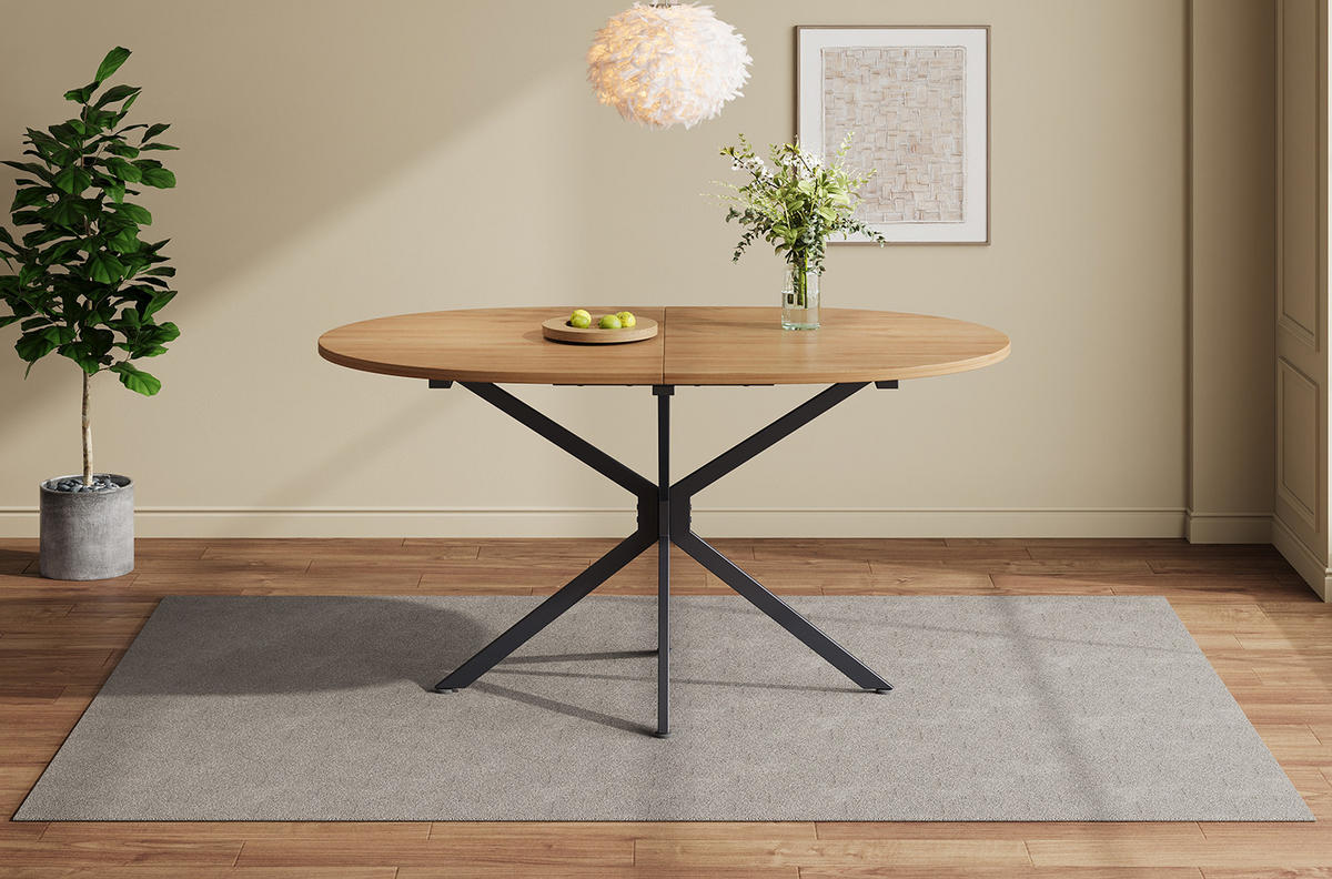 ESSTISCH aus MDF mit Kreuzbein-Design, 120/80/75,5 cm, Natur - Naturfarben, Holzwerkstoff (120/80/75.5cm) - Redom