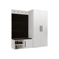 GARDEROBEN-SET Medi I - Schwarz/Braun, Holzwerkstoff/Kunststoff (80/191/50cm) - MIRJAN24