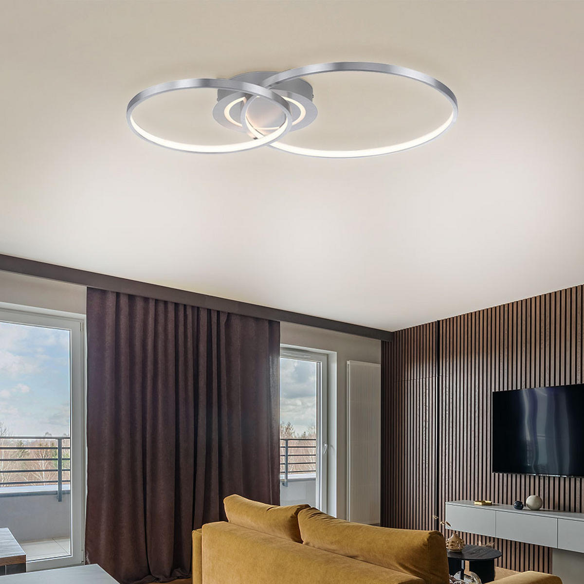 LED DECKENLEUCHTE Alu Silber Beweglich - Silberfarben, Metall (69/55/9cm)