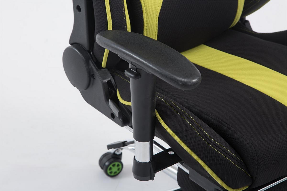 GAMINGSTUHL Limitless-2, Stoff mit Fußablage Schwarz/Grün - Grün, Textil/Metall (70/135/58cm) - TPFLiving