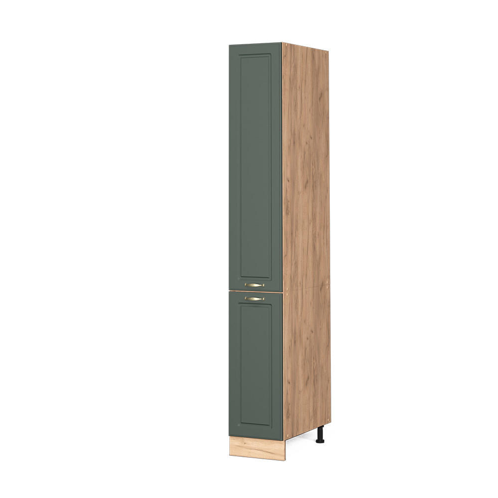 APOTHEKERSCHRANK Fame-Line Grün-Gold Landhaus 30 cm - Eiche Wotan/Grün, Holzwerkstoff (30/206.8/58cm) - Vicco