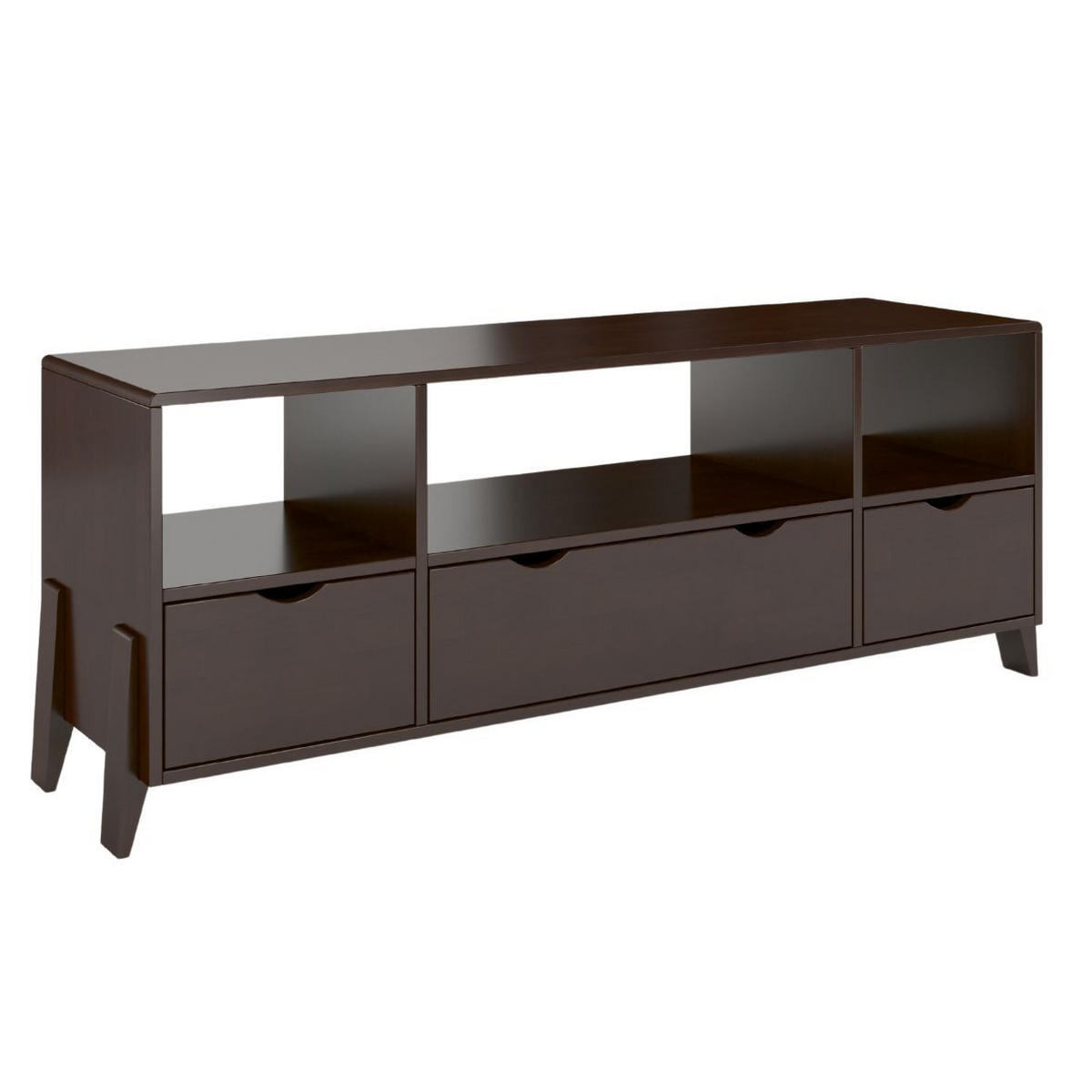 MASSIVHOLZ-TV-SCHRANK Gdynia, Buche - lackiert, Palisanderfarbe - Wengefarben, Holz/Buchenholz (160/60.4/45cm) - Visby