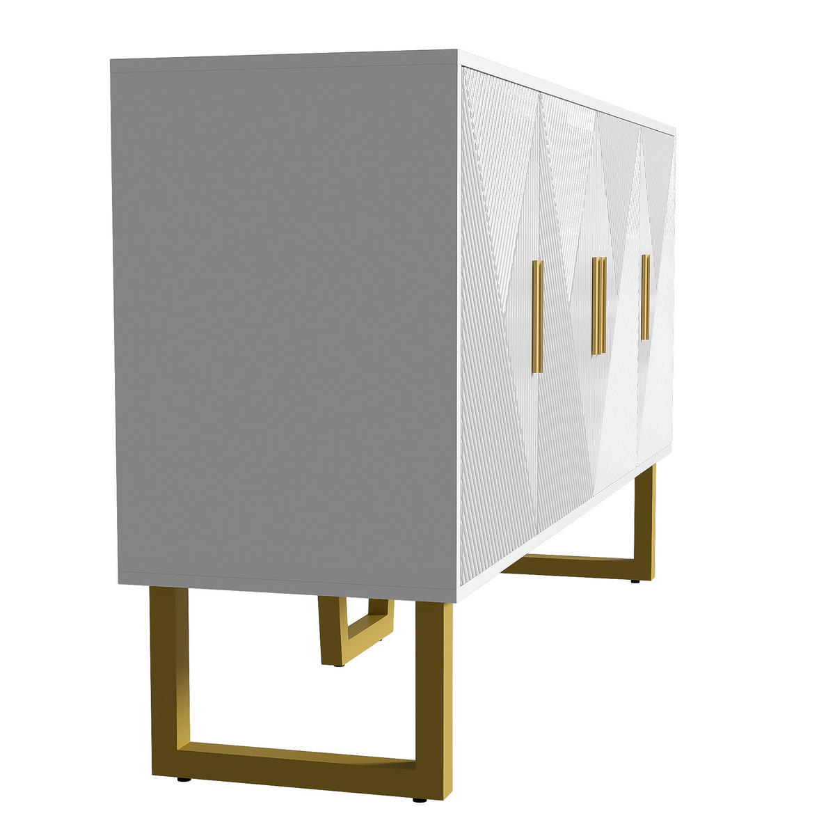 SIDEBOARD 150/40/82 cm Weiß aus MDF und Holzwerkstoff mit höhenverstellbaren Regalen - Weiß, Holzwerkstoff (40/82/150cm) - OKMYHOME