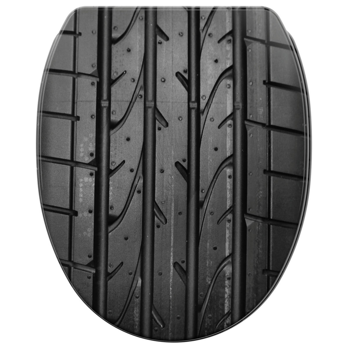 WC-SITZ mit Absenkautomatik & Top Fix Tyre - Grau, Holzwerkstoff (37.7/5.5/48cm) - Sanilo