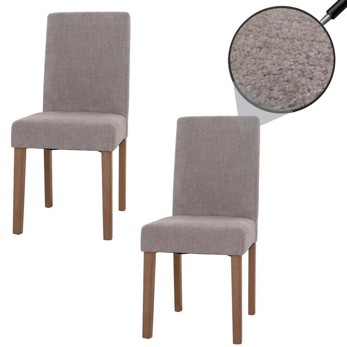 ESSZIMMERSTUHL Hellgrau 2er-Set - Hellgrau, Textil (42/90/50cm) - MCW