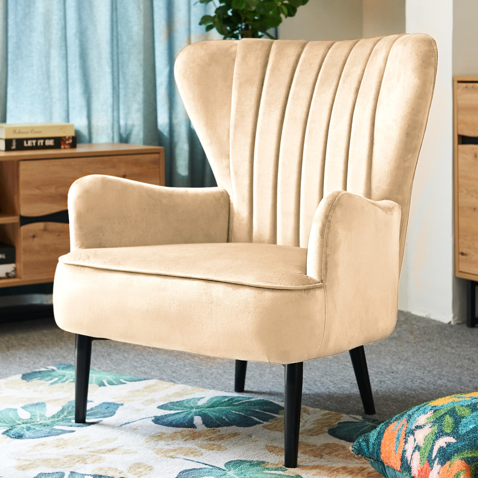 Thumbnail - Svita Ohrensessel, Hellbraun, Textil, 76x89x78 cm, Wohnzimmer, Sessel, Ohrensessel