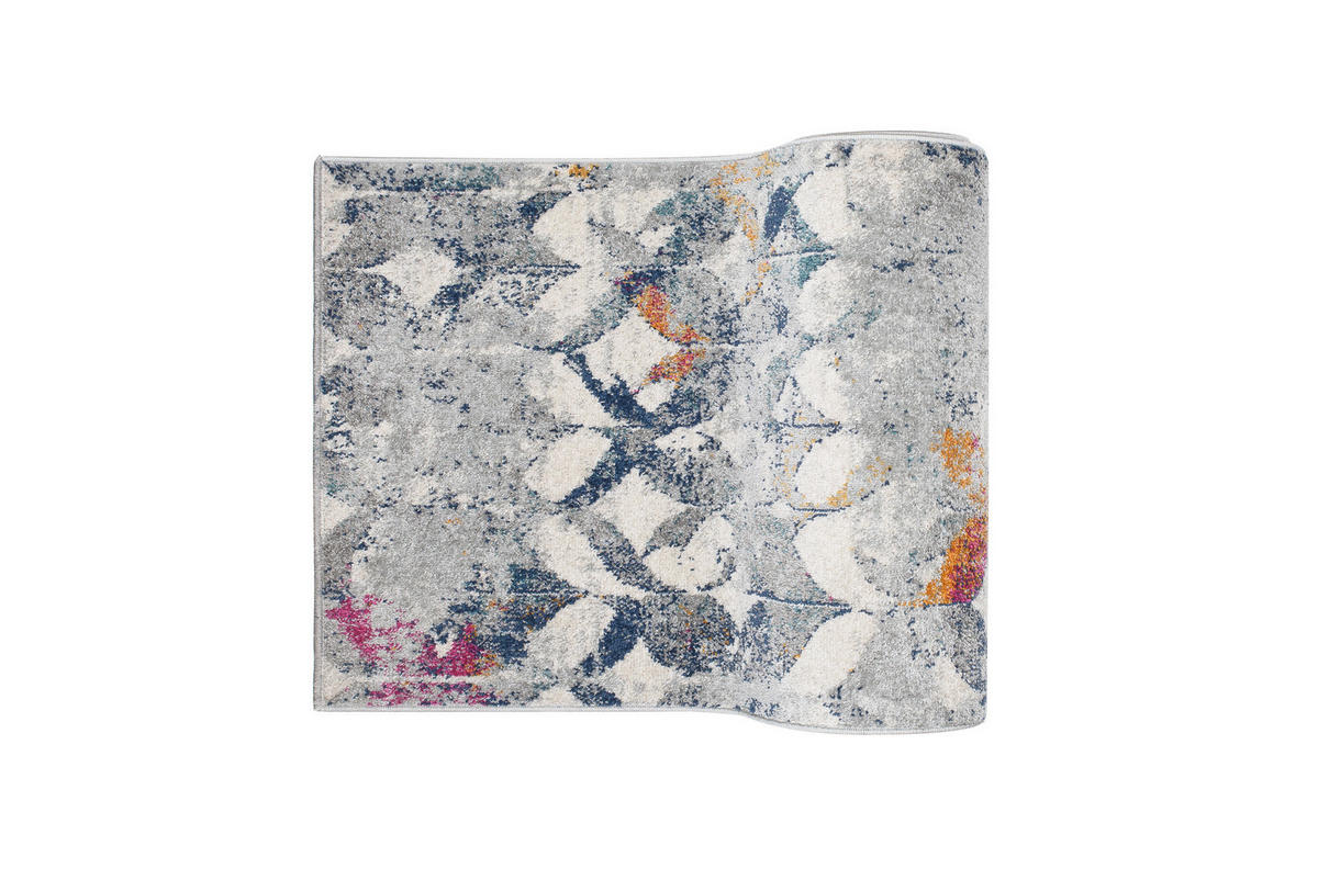 TEPPICHLÄUFER LAZUR Grau Weiß 70/200 cm - Grau, Textil (70/200cm) - Tapiso