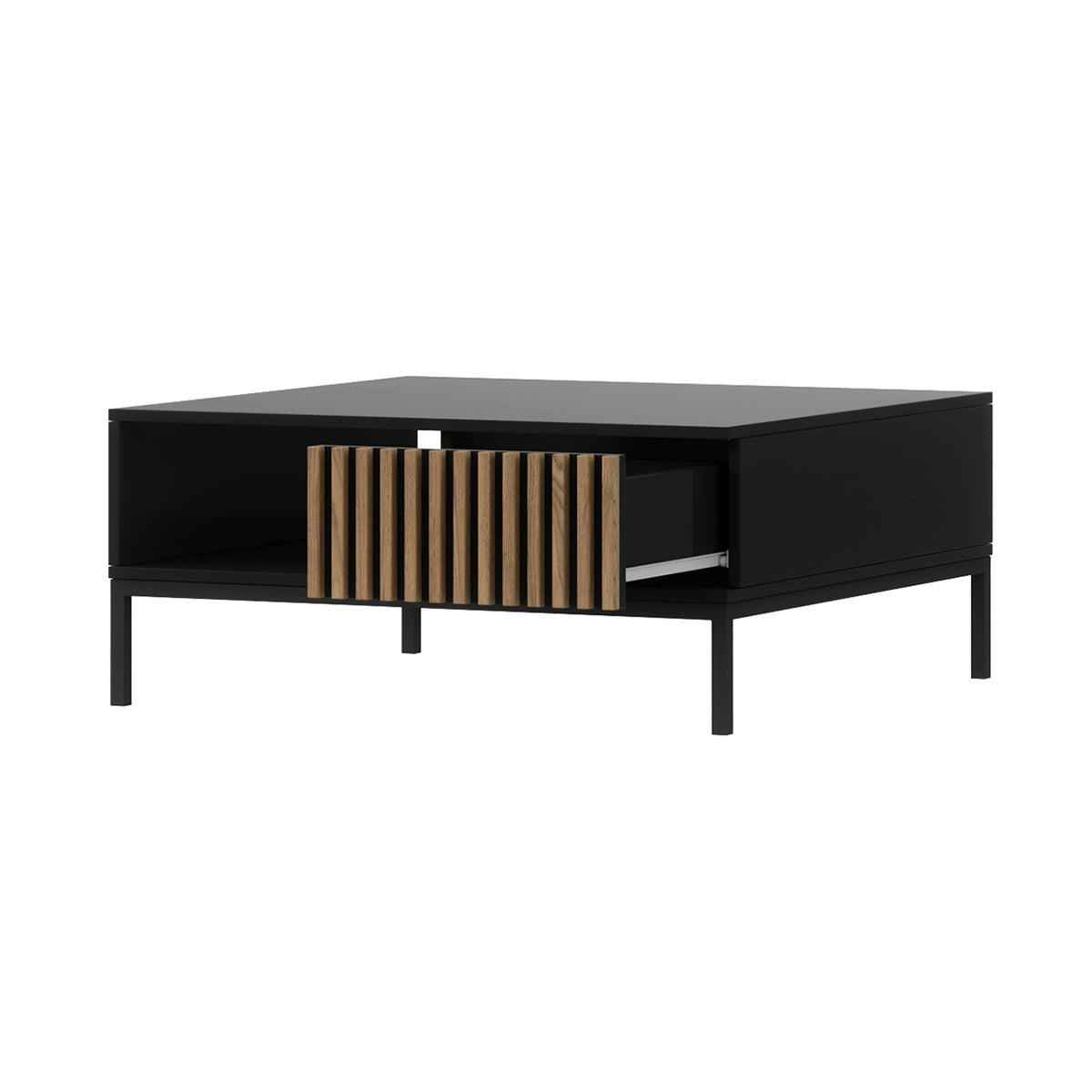 KLUB STOLIĆ Melchior Crna - crna, drvni materijal (80/80/35cm) - Petits-meubles
