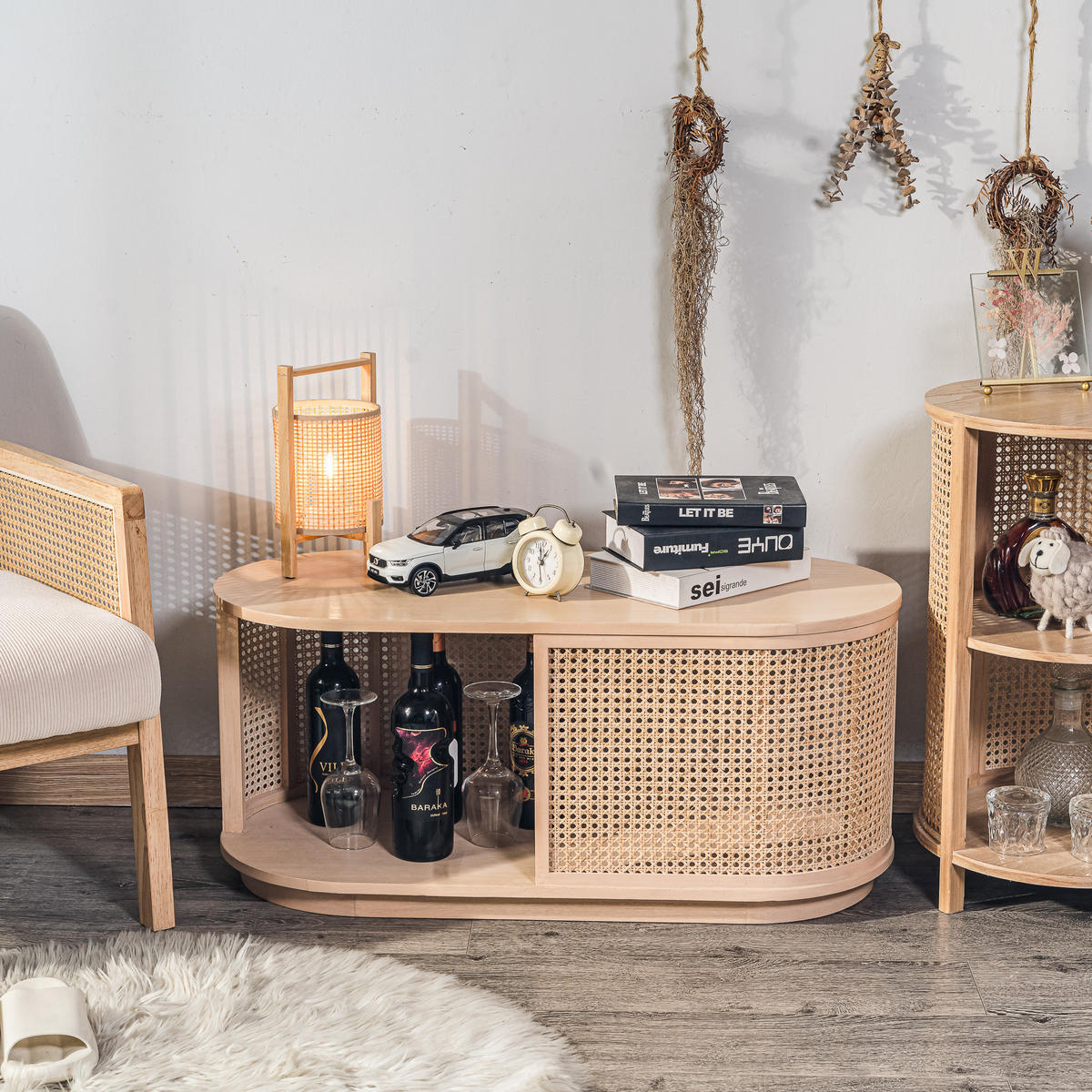 COUCHTISCH Rund Braun 90 x 40 x 40 cm - Braun, Holz (40/90/40cm) - Nordlys