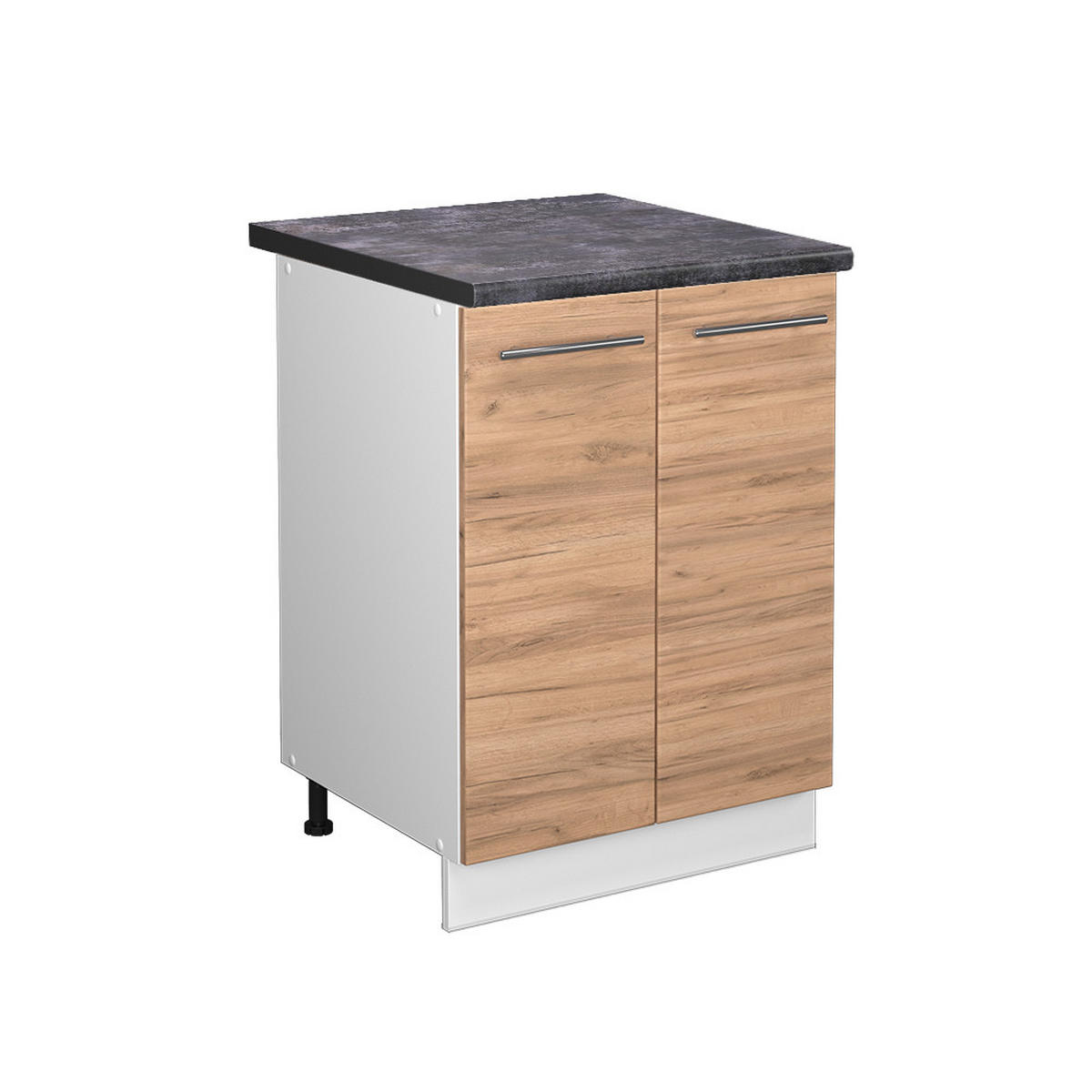 KÜCHENUNTERSCHRANK Fame-Line Goldkraft Eiche 60 cm, AP Anthrazit - Honigeiche/Eiche Wotan, Holzwerkstoff (60/82/60cm) - Vicco