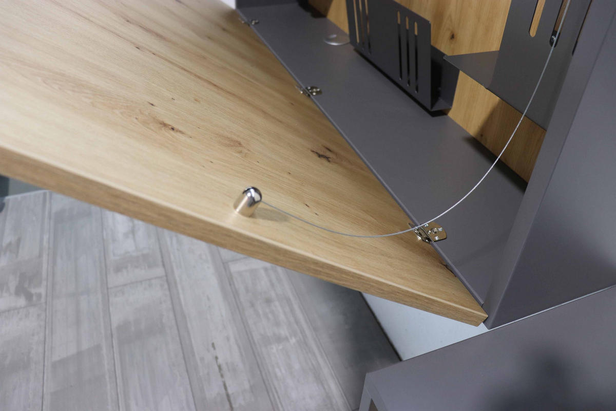 WANDSCHREIBTISCH WO 26/120/65 cm in Graphitfarben/Wildeiche - Wildeiche/Graphitfarben, Holzwerkstoff (26/120/65cm) - bümö