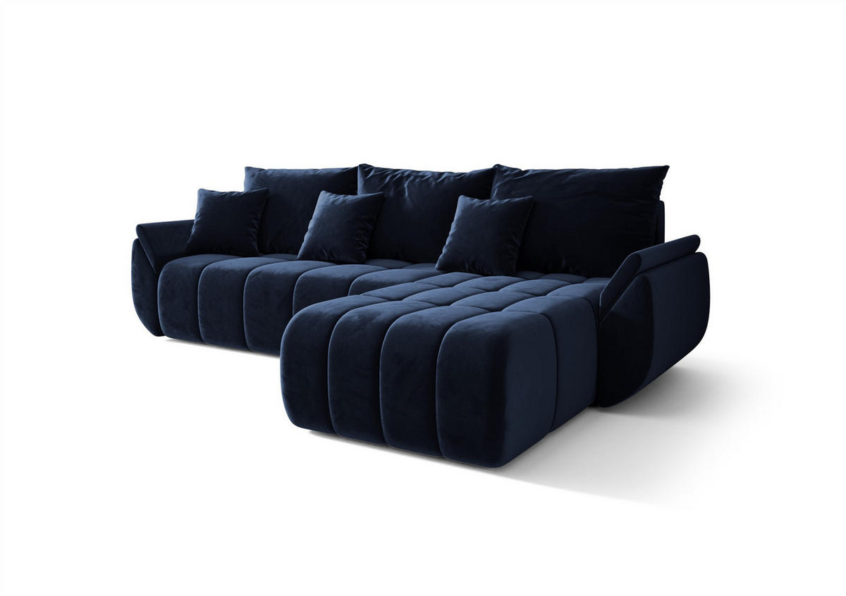 ECKSOFA Osaka - Dunkelblau, Holzwerkstoff/Textil (280/185cm) - Fun Möbel