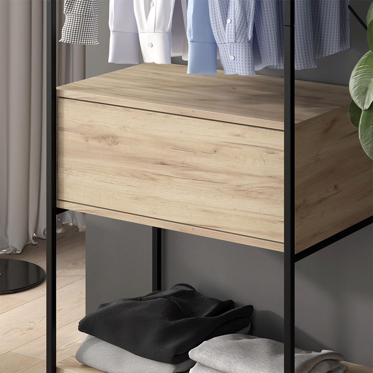 DULAP Enya Lemn 60x180 cm cu sertar - culoare naturală, compozit lemnos (60/180/40cm) - Vicco
