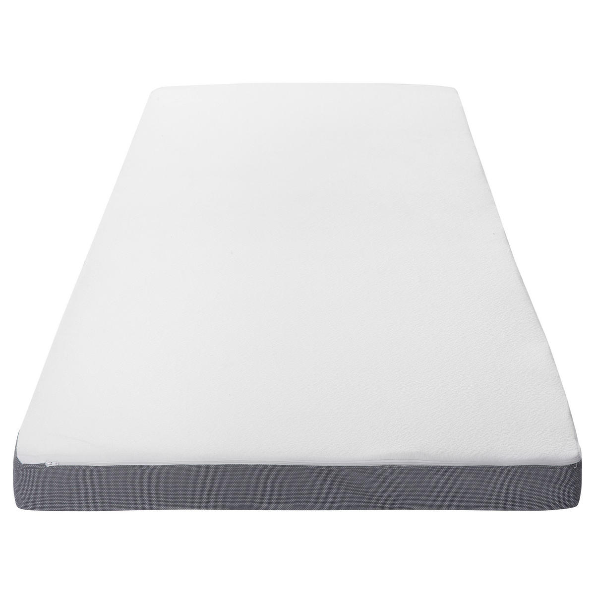 MATRATZENTOPPER 90/200 cm Comfy - Weiß/Grau, Textil (90/200cm) - Beliani