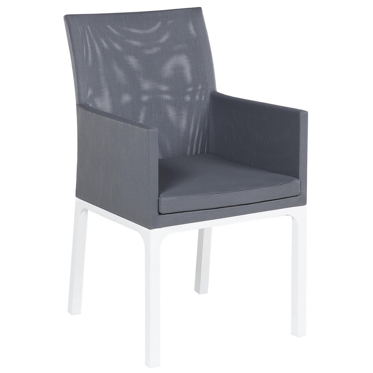 GARTENSTUHL 8er-Set Aluminium grau Bacoli - Grau, Textil (52/91/62cm) - Beliani