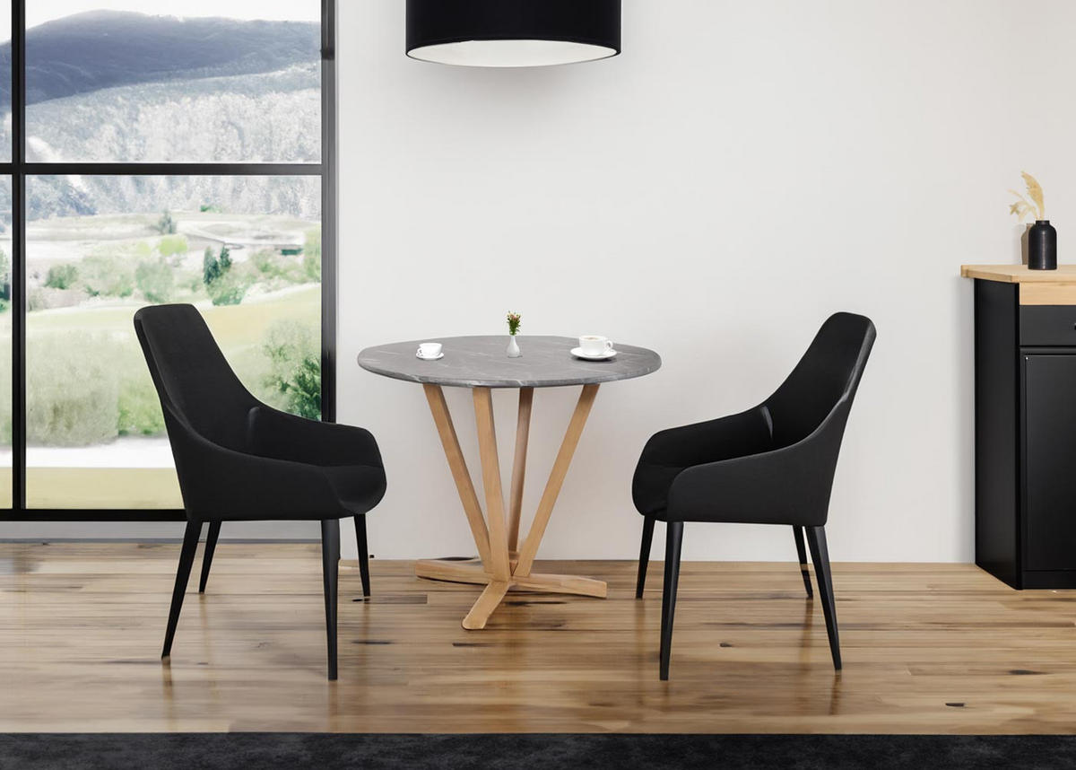 BISTROTISCH -B rund Grau - Grau, Holz (92/76/92cm) - MCW
