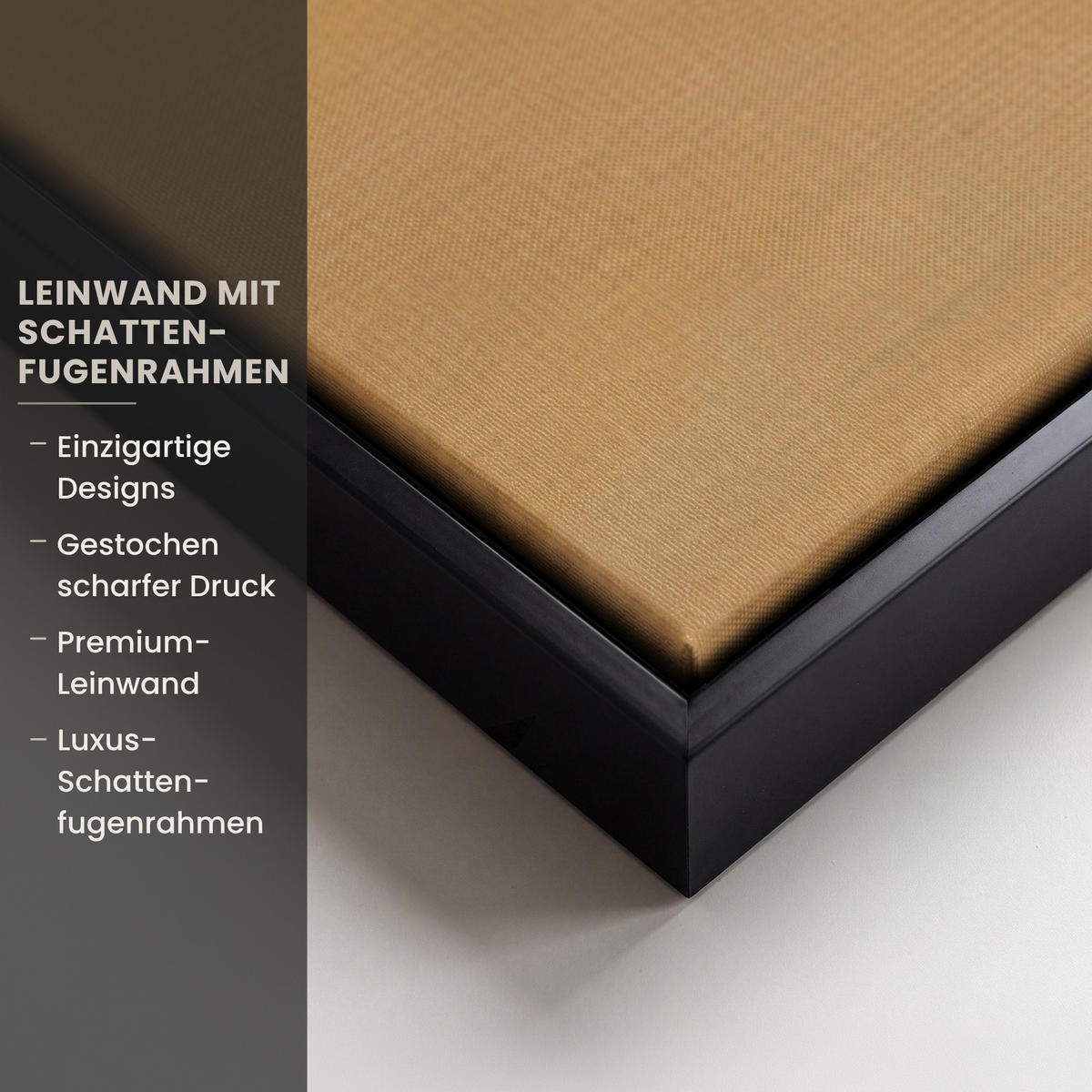 LEINWAND Bilder mit Rahmen - Farbe - Abstrakt - Farben - 90x90 - Currygelb, Textil (90/90cm) - MuchoWow