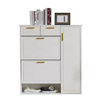 SCHUHSCHRANK 95/24/107,5 cm weiß aus Spanplatte mit Schubladen und verstellbaren Regalen - Weiß, Holzwerkstoff (95/107/24cm) - OKWISH