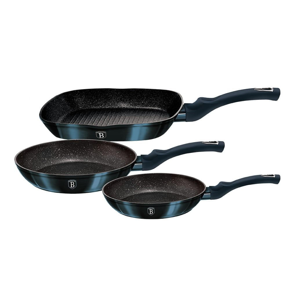 PFANNENSET Blau 50/30/20 cm BH6140 - Blau, Metall - Berlinger Haus