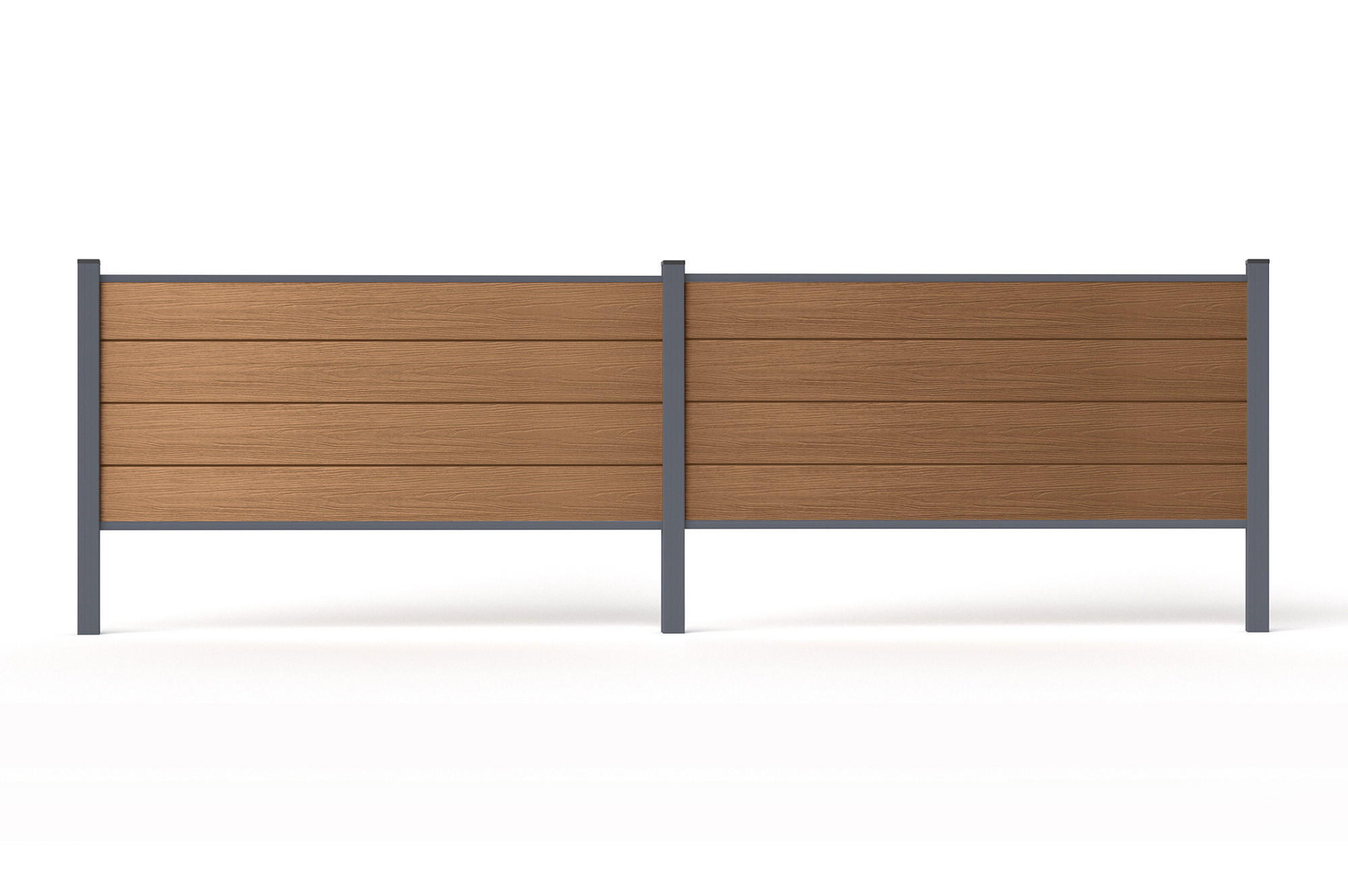 VERBUNDZAUN STOCKHORN 2 m, H. 90 cm, zum Einbetonieren, Teakholz - Braun, Holzwerkstoff (200/90cm) - Casanoov
