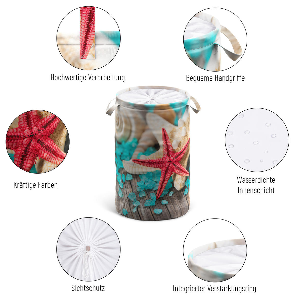 WÄSCHEKORB Bath Salt - Türkis, Textil (37/55/55cm) - Sanilo