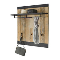 GARDEROBENPANEEL Used Wood hell, anthrazit, Wandgarderobe 92 x 100 cm - Eichefarben/Anthrazit, Holzwerkstoff (92/100/26cm) - Furn.Design