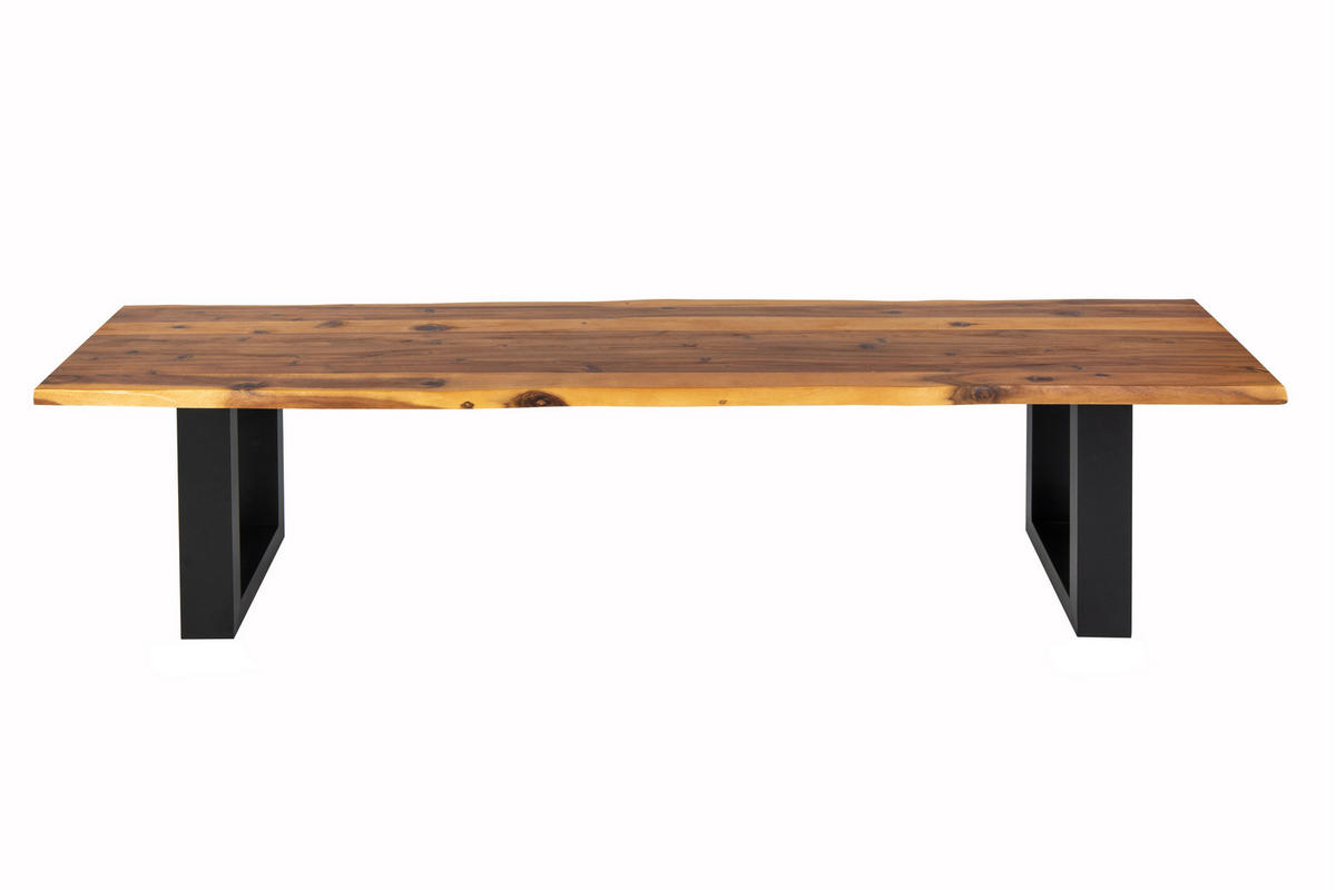 SITZBANK ESRA - Cognac/Schwarz, Holz/Metall (200/45/40cm) - SAM