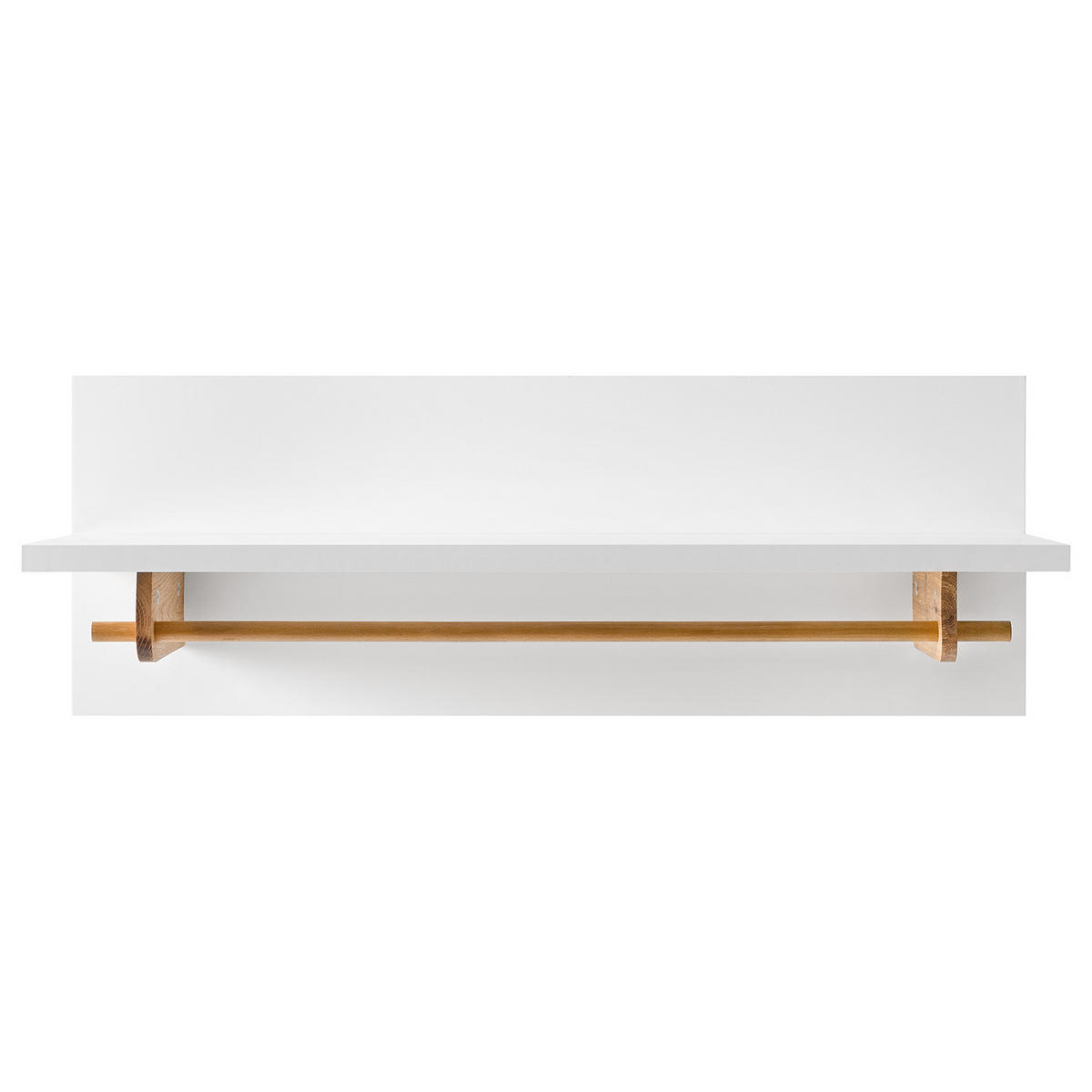 WANDGARDEROBE - Eiche teilmassiv - Weiß / Eiche - Eichefarben/Weiß, Holz/Holzwerkstoff (97/35/32cm) - home24