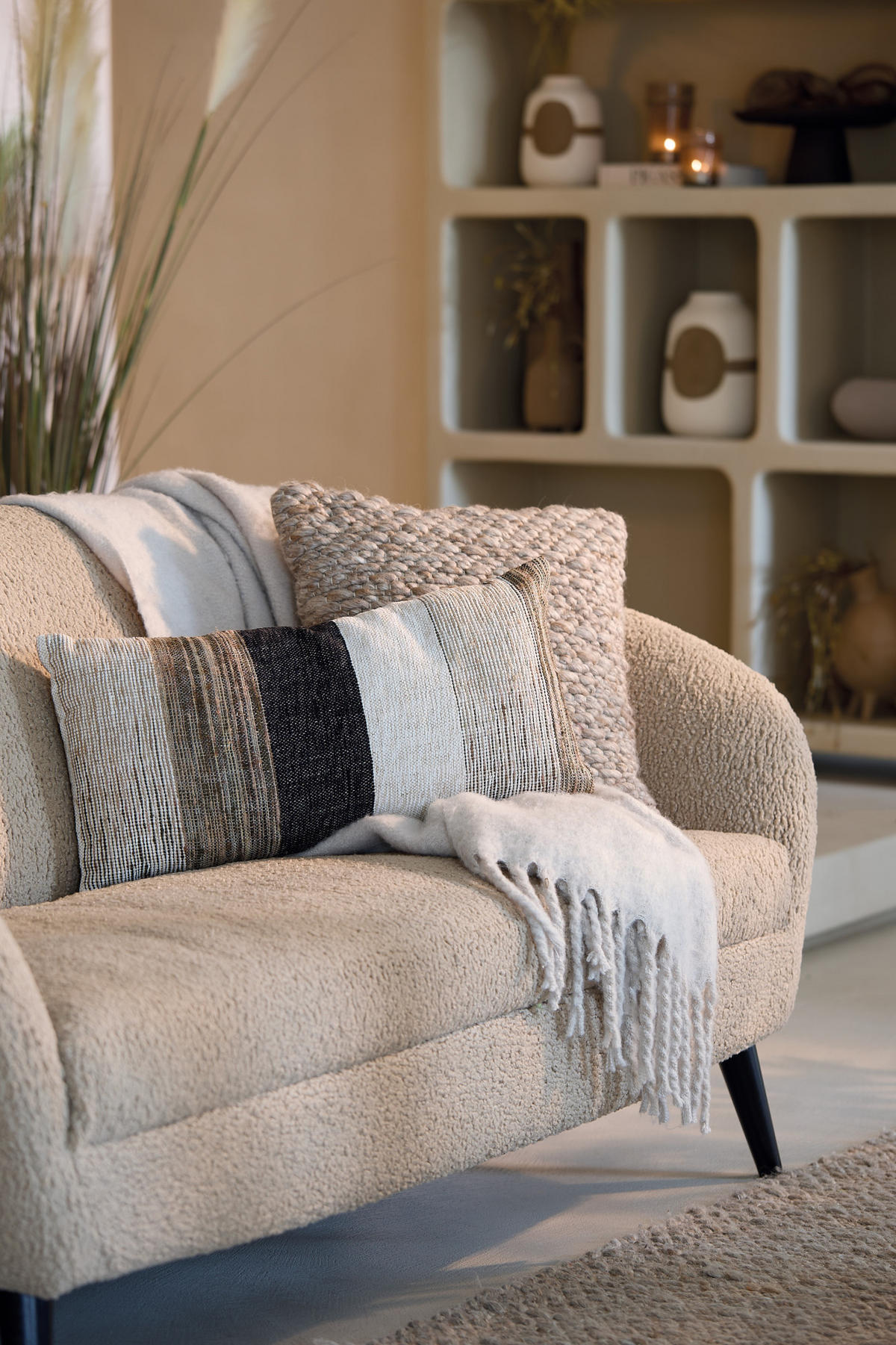 DEKOKISSEN Treneta Braun 45/45/10 cm - Braun, Textil (45/45cm) - Light & Living