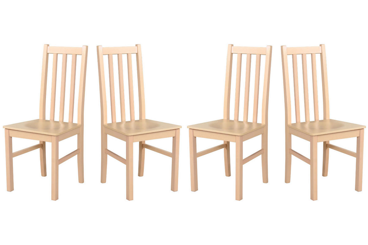 ESSZIMMERSTUHL 4x "BOS 10 D", sonoma - Beige/Sonoma Eiche, Holz (43/94/40cm) - Leaf Design