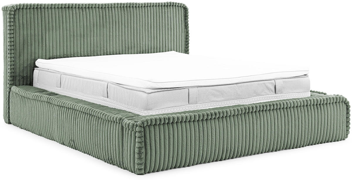 POLSTERBETT MESUT - Grün, Textil (120/200cm) - Meblini