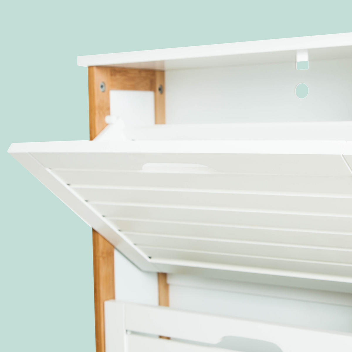 BOTNÍK - biela, drevo/kompozitné drevo (53/108.5/19cm) - Relaxdays