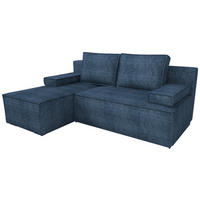 ECKSOFA Caspar mit Schlaffunktion Blau Cord - Blau, Textil (200/141cm) - Bromarkt