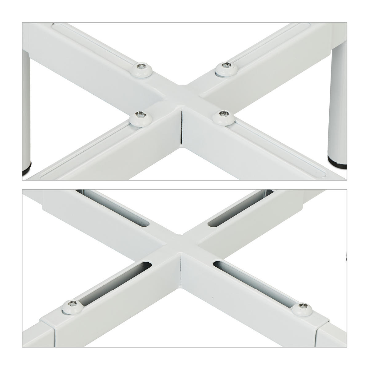 2XPFLANZENSTÄNDER - Weiß, Metall (37/31/37cm) - Relaxdays