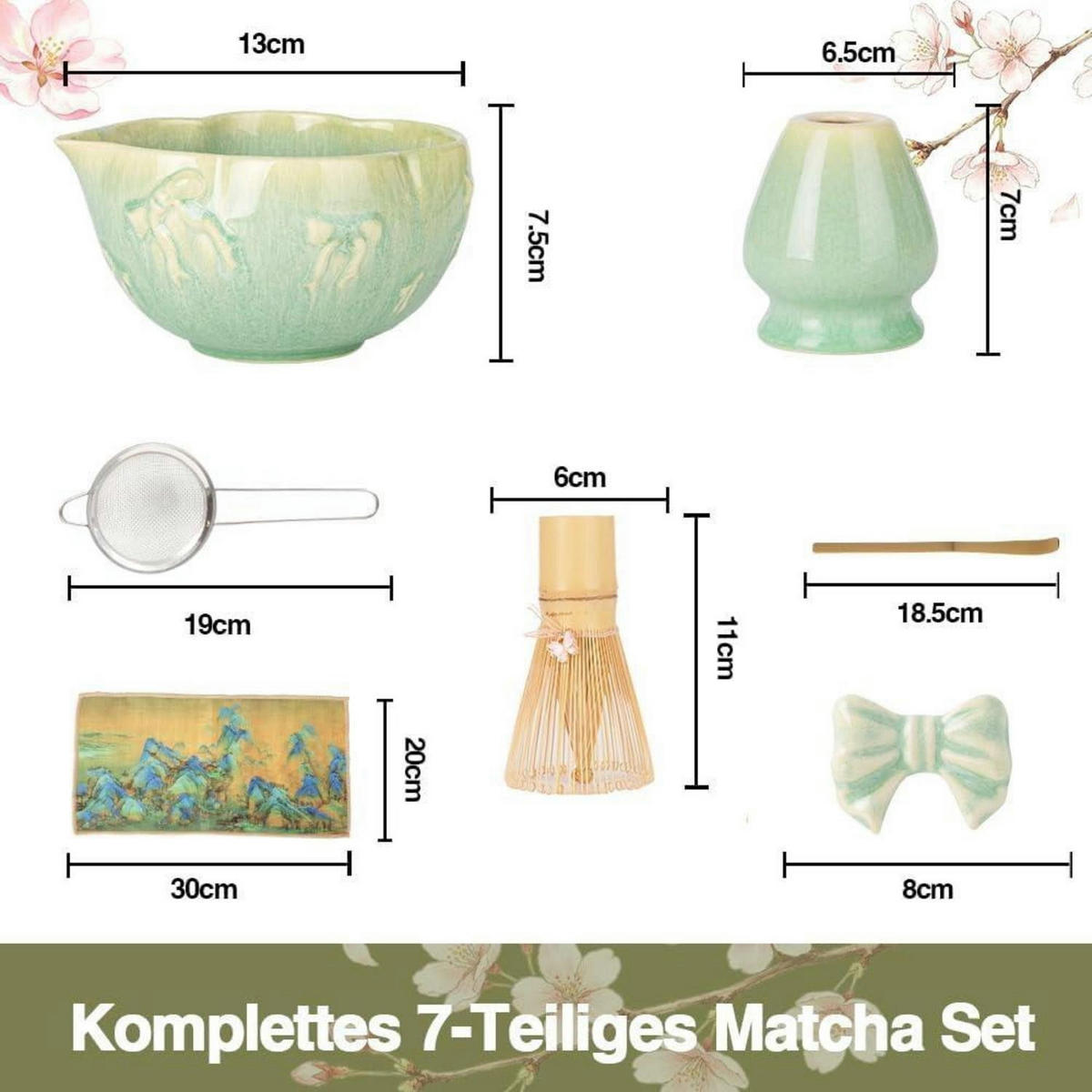 MATCHA Set 7-teilig Keramik Grün - Grün, Keramik (20/11/30cm)