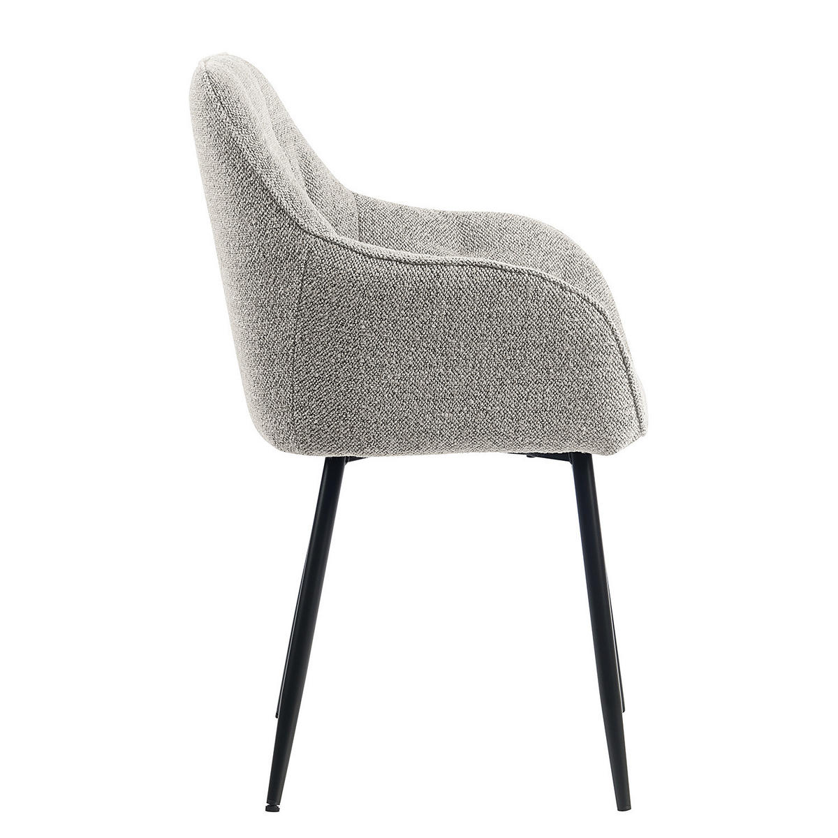 ARMLEHNENSTUHL - Eisen - Schwarz/Grau, Textil/Metall (60/84/56cm) - home24