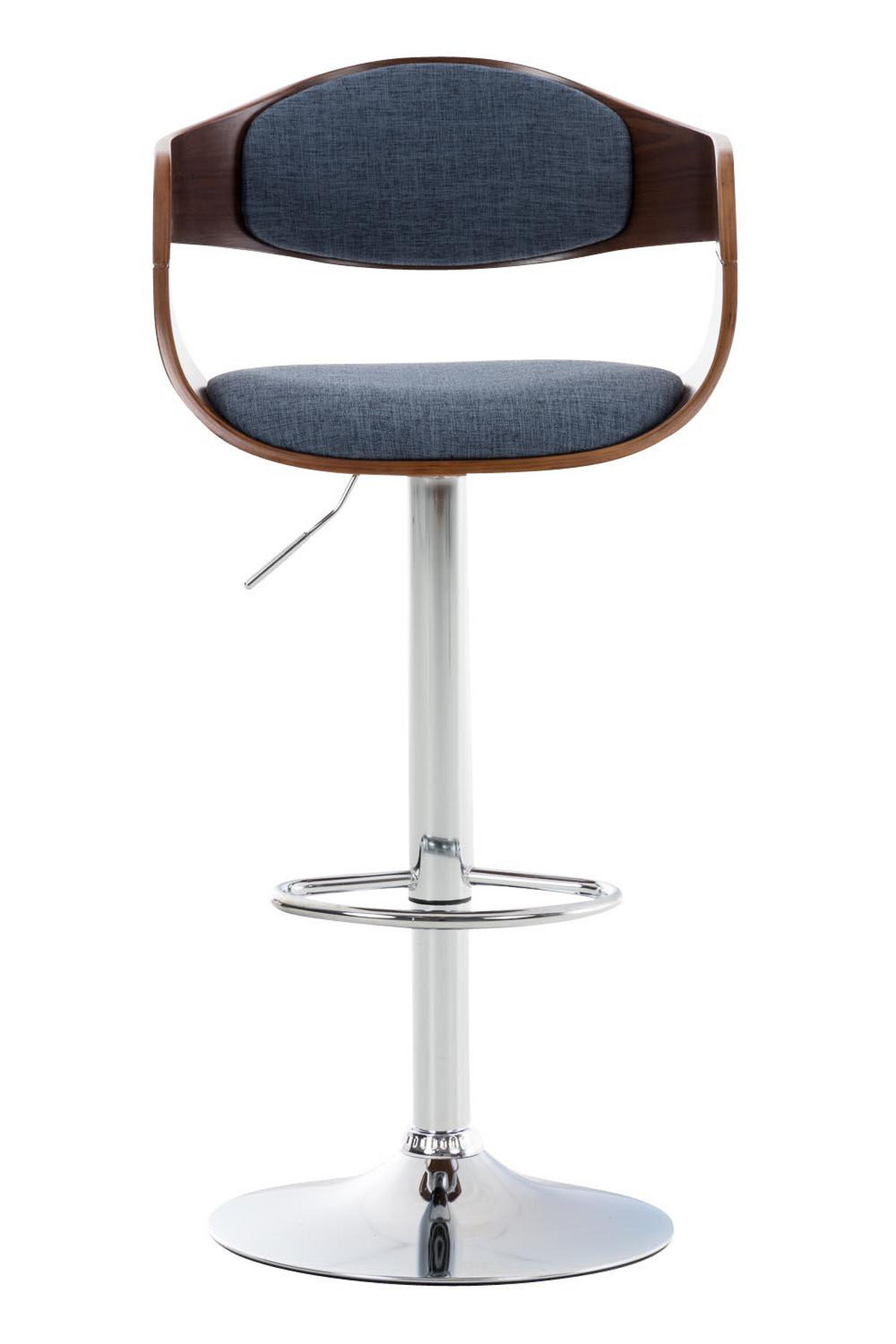 BARHOCKER Stoff walnuss/blau - Blau/Walnussfarben, Textil/Metall (50/88/48cm) - CLP