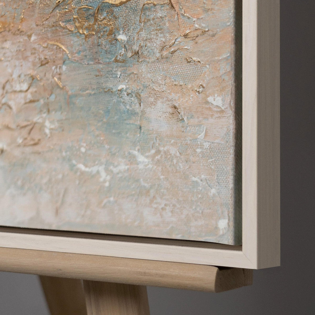 GEMÄLDE Herbstlicher Hain Schattenfugenrahmen Beige 70x50 cm - Beige, Holz (70/50cm) - YS-art gallery
