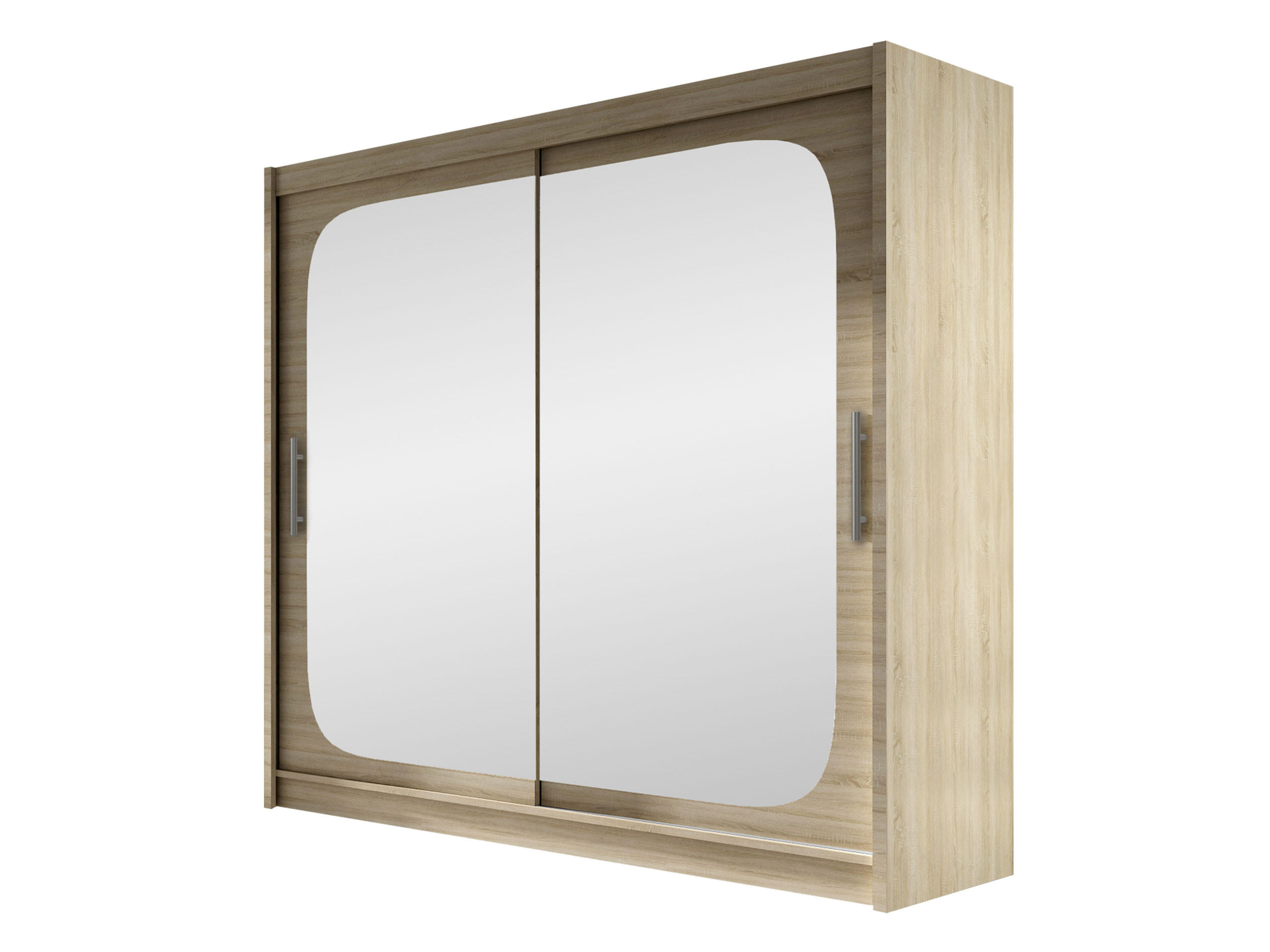 KLEIDERSCHRANK London VIII - Silberfarben/Sonoma Eiche, Holzwerkstoff/Kunststoff (180/215/58cm) - MIRJAN24