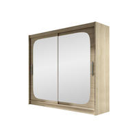 KLEIDERSCHRANK London VIII - Silberfarben/Sonoma Eiche, Holzwerkstoff/Kunststoff (180/215/58cm) - MIRJAN24