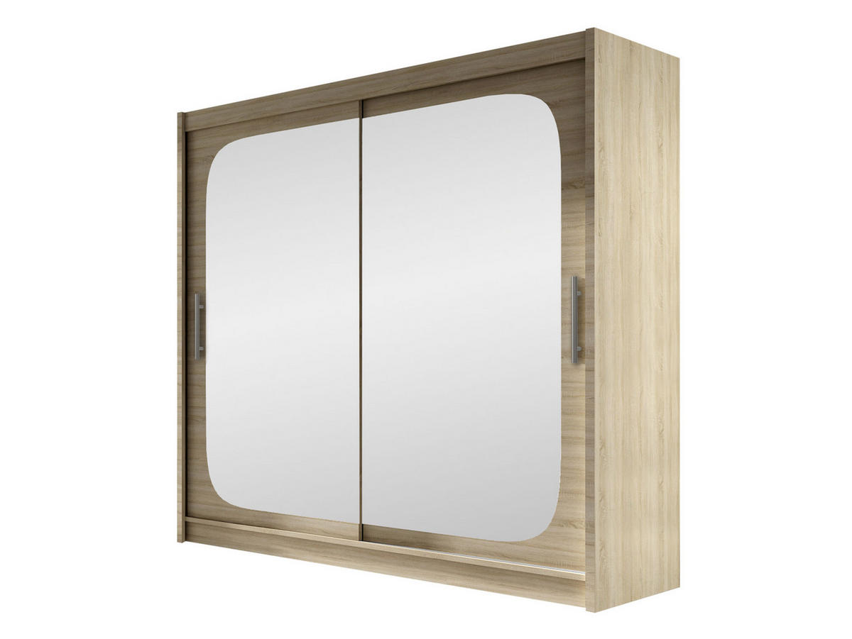KLEIDERSCHRANK London VIII - Silberfarben/Sonoma Eiche, Holzwerkstoff/Kunststoff (180/215/58cm) - MIRJAN24