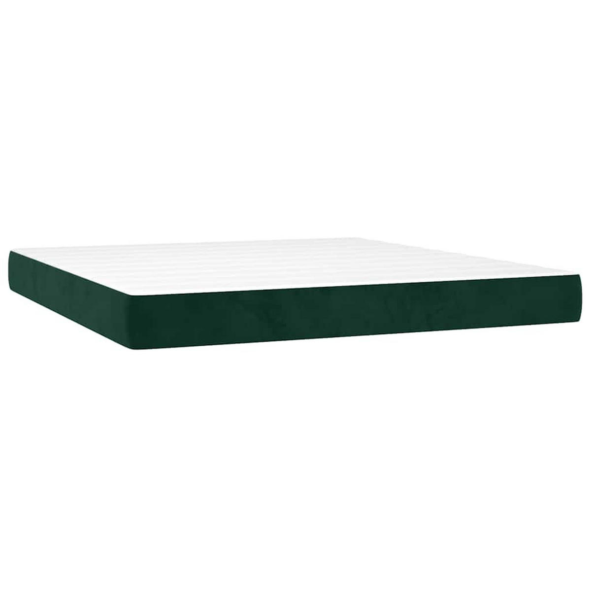 BOXSPRINGBETT Mit Matratze Dunkelgrün 180/200 Cm Samt - Grün, Textil (180/200cm) - vidaXL