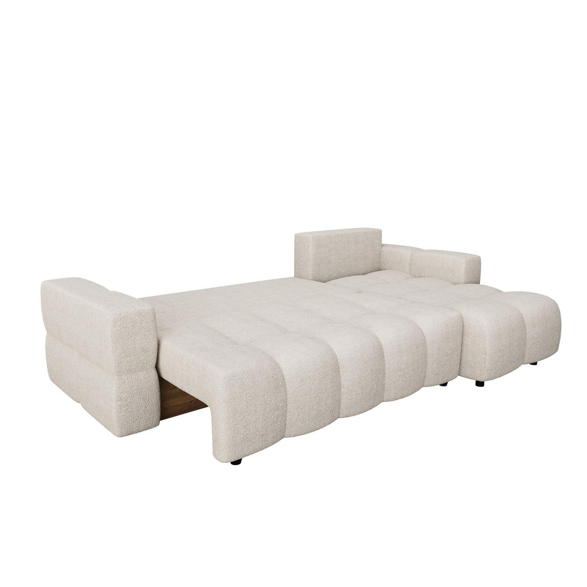 ECKSOFA RECHTS Bouclé-Stoff Beige 286cm - Beige, Textil (286/169cm) - Sia Home