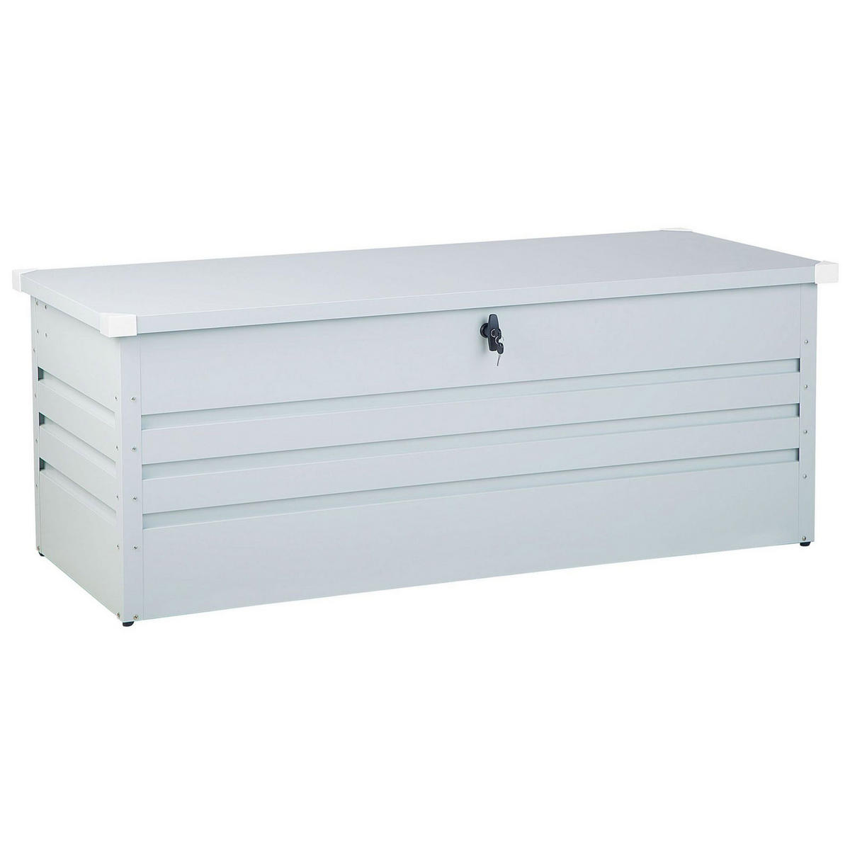 AUFLAGENBOX Stahl hellgrau 165/70 cm Cebrosa - Hellgrau, Metall (165/67/70cm) - Beliani