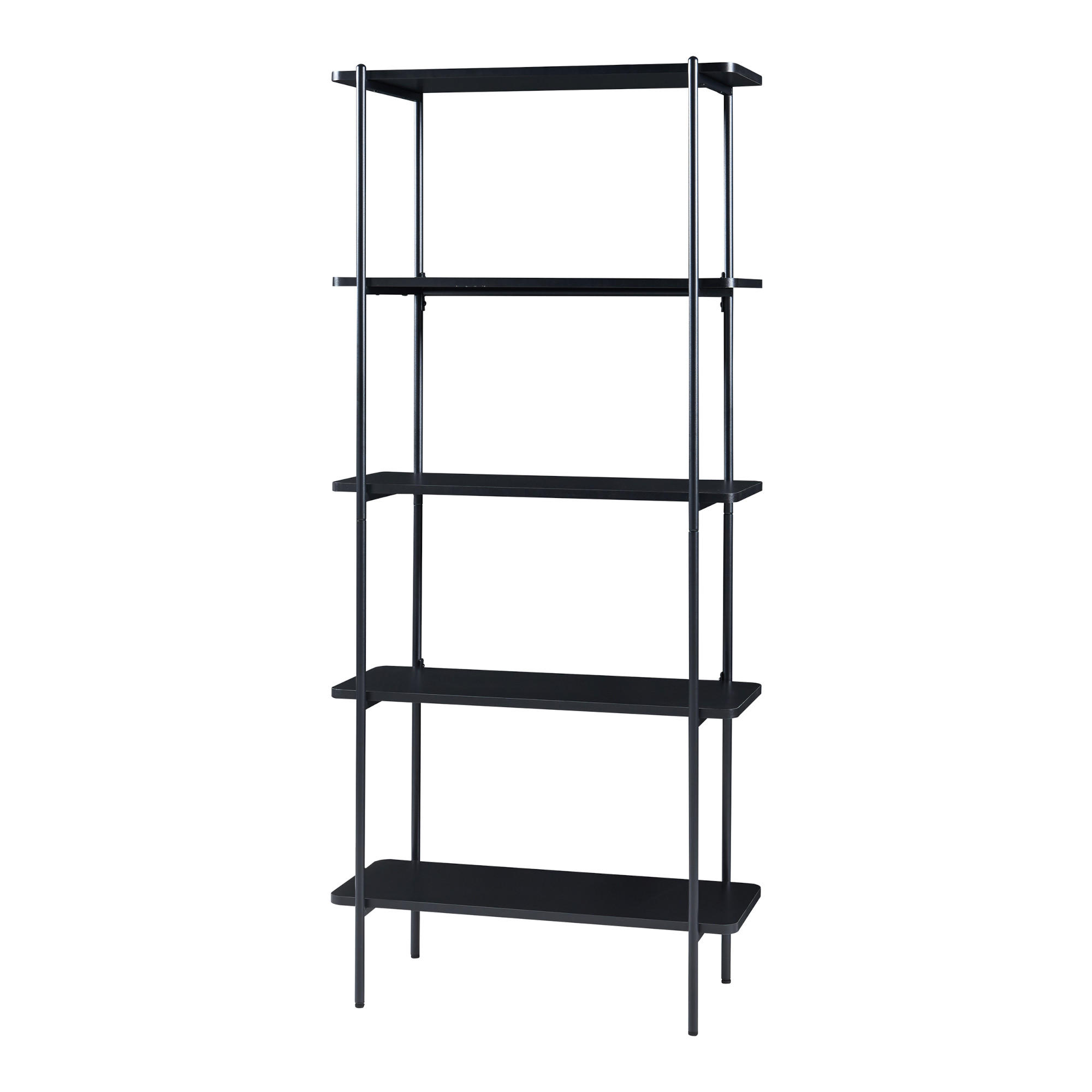 STANDREGAL Samnanger - Schwarz, Holzwerkstoff/Metall (80/180/34cm) - [en.casa]