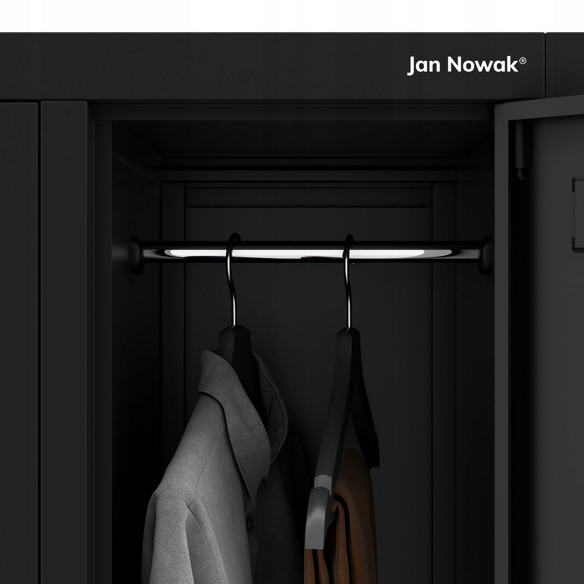 SCHLIESSFACHSCHRANK Bartek - Schwarz, Metall (136/172/45cm) - Jan Nowak