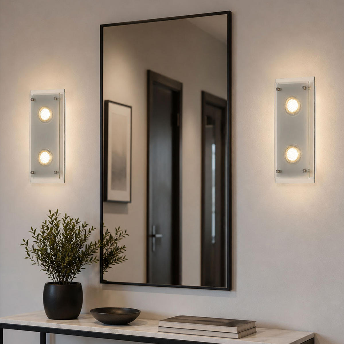 LED WANDLEUCHTE ARENA Chrom Silber - Silberfarben, Glas (34/8/20cm) - Esto